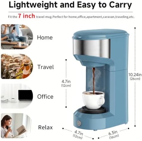 Single Serve Coffee Maker, Small K Pod&Ground Coffee Machine