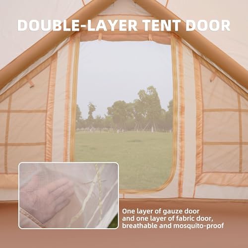 Large Family Cabin Yurt Inflatable Pop Up Waterproof Camping Tent