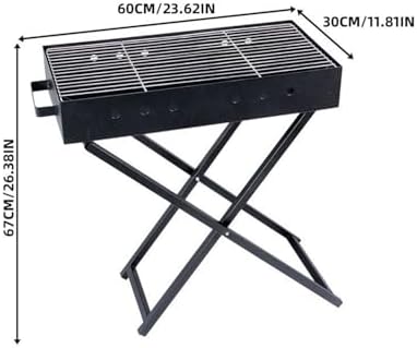 Portable Outdoor Charcoal Grill, 23.6" Camping Barbecue BBQ Grill
