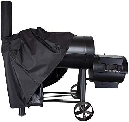 i COVER 66 Inch Offset Smoker Cover, 600D Pellet Grill Cover, Heavy Duty BBQ Smoker Cover, Waterproof Patio Outdoor Canvas Barbecue Cover for Landmann Brinkmann Charbroil Chargriller