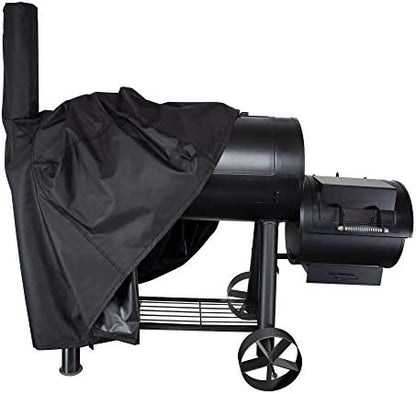 i COVER 66 Inch Offset Smoker Cover, 600D Pellet Grill Cover, Heavy Duty BBQ Smoker Cover, Waterproof Patio Outdoor Canvas Barbecue Cover for Landmann Brinkmann Charbroil Chargriller
