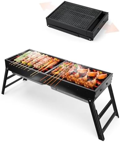 Kizmyee Portable BBQ Barbecue Grill, Foldable & Retractable BBQ Grill