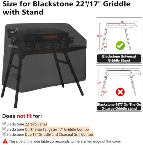 Griddle Cover for Blackstone 22" with Hood & Stand,Flexible 900D