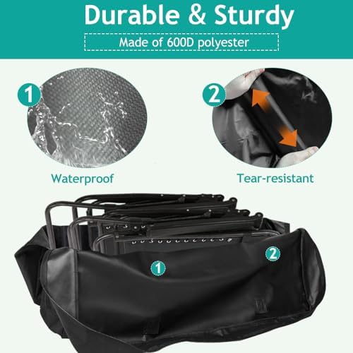 Heavy Duty Folding Chair Storage Bag, 600D Chair Storage Case for Beach Chair Camping Chair Zero Gravity Chair Folding Recliners, Extra Large Travel Bag with Zippers, 41.5" Lx 11" Wx 28.5" H
