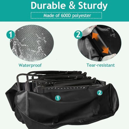 Heavy Duty Folding Chair Storage Bag, 600D Chair Storage Case for Beach Chair Camping Chair Zero Gravity Chair Folding Recliners, Extra Large Travel Bag with Zippers, 41.5" Lx 11" Wx 28.5" H