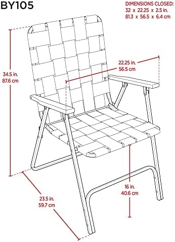 Camp & GO Steel Folding Grey Outdoor Patio/Camping Chair with Blue Woven Fabric and Arm Rests (Pack of 2)