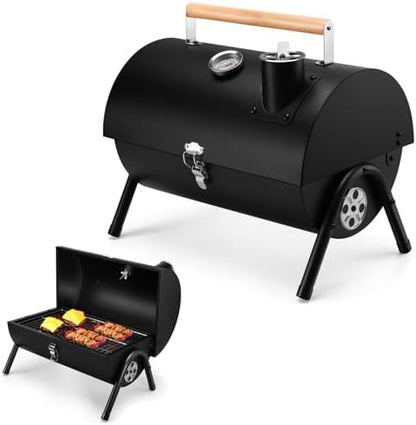 Joyfair Portable Charcoal Grill with Thermometer, Small BBQ Camping Grills