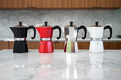 Bellemain Stovetop Espresso Maker Moka Pot (White, 3 Cup)