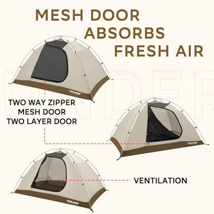1/2 Person 4 Season Backpacking Tent, Lightweight Waterproof Winter Tent