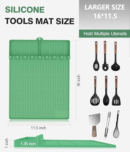 Silicone Grill Mat for Blackstone Griddle Accessories, 8-Slot Tool Mat