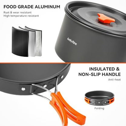 14pcs Camping Cookware Set, Portable Camping Utensil Accessory, CT604