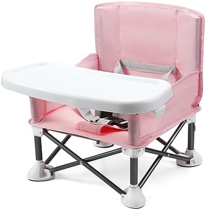 PandaEar Portable Baby Seat Travel| Compact Fold with Straps for Indoor/Outdoor Use| Great for Camping, Beach, Lawn |Toddlers, Kids, Boys, Girls (Pink)
