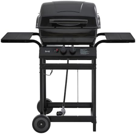 Feasto 2 Burner Propane Gas Grill for Outdoor Cooking and BBQ, Black