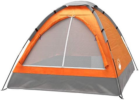 2-Person Dome Tents Bundle- Orange & Yellow- Easy Set Up Shelter with Rain Fly and Carry Bag for Camping, Hiking, Festivals by Wakeman Outdoors
