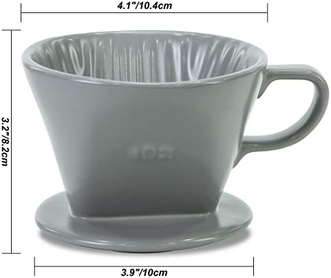 Pour Over Ceramic, Coffee Dripper Ceramic Coffee Maker,Grey
