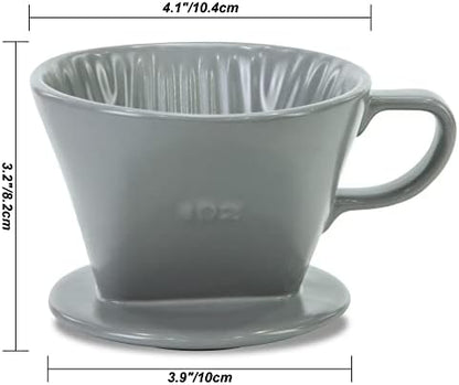 Pour Over Ceramic, Coffee Dripper Ceramic Coffee Maker,Grey