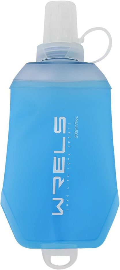 200ml/350ml/500ml Collapsible Soft Flask,BPA Free Folding Soft Water Bottle with Hanging Ring,Lightweight TPU Hydration Flask for Running Marathon Cycling Hiking