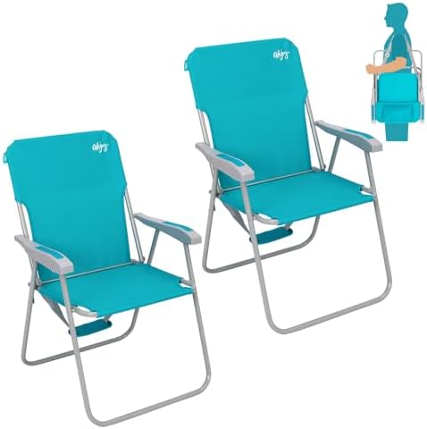 #WEJOY Folding Beach Chairs for Adults, High Back Lightweight for Camp Lawn