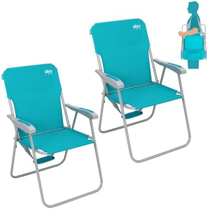 #WEJOY Folding Beach Chairs for Adults, High Back Lightweight for Camp Lawn