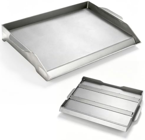 Upgraded 19"x13" Oil-Seasoned Cast Iron Griddle, 2.56" High Sidewalls, Portable Nonstick Flat Top with Dual Handles, Universal for Gas Grill & Camping Stove