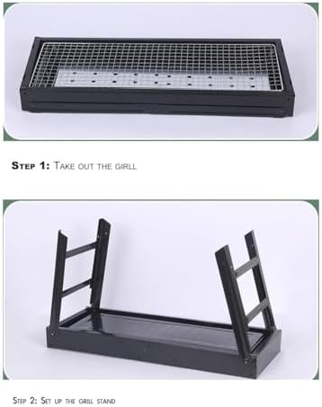 Portable Folding Charcoal Grill, Stainless Steel BBQ Grill for Camping