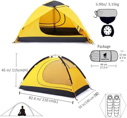 GEERTOP 2 Person Backpacking Tent, Lightweight Waterproof 4-Season Tent