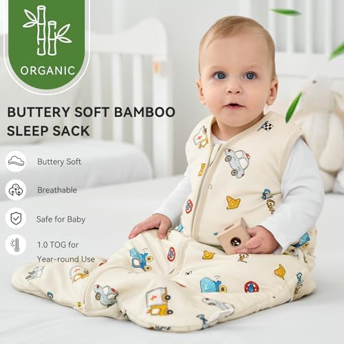 Yoofoss Baby Sleep Sack 18-24 Months Rayon Made from Bamboo 1.0 Tog