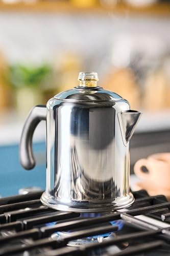 Farberware Classic Stainless Steel Yosemite Coffee Percolator, 8-Cup