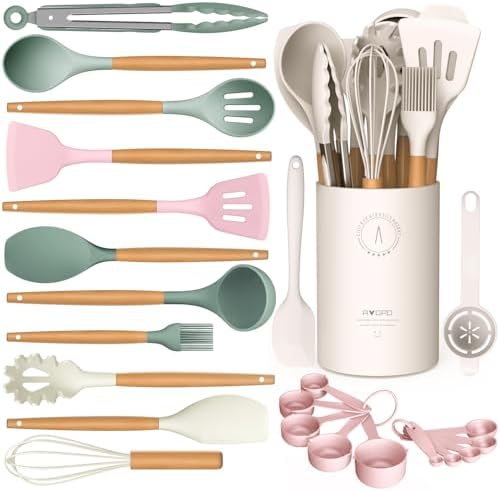 Silicone Kitchen Utensils Set, Heat-Resistant Cooking Utensils, BPA-Free