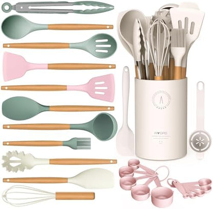 Silicone Kitchen Utensils Set, Heat-Resistant Cooking Utensils, BPA-Free