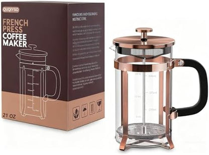 QUQIYSO French Press Coffee Maker, Borosilicate Glass Coffee Press
