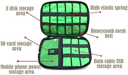 1pack Travel Electronics Cable Organizer Bag Portable Storage Case for Mobile Phone Hard Drive Cords USB Cables Charger Organizer