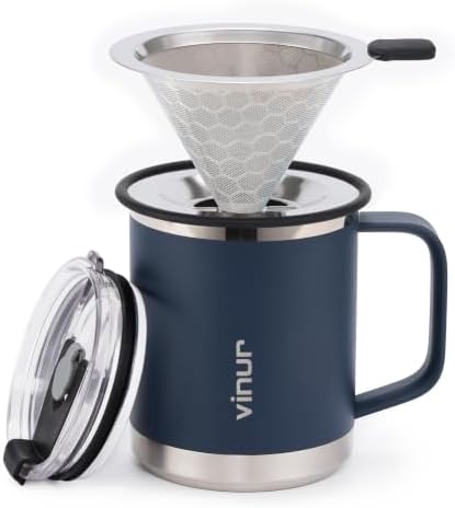 Pour Over Coffee Maker-12 oz Insulated Mug With Stainless Steel Filter