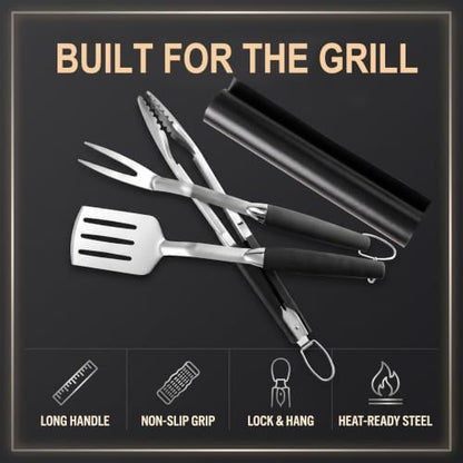 Grill Utensils Set,BBQ Tools Kit Grilling Accessories for Outdoor Barbecue