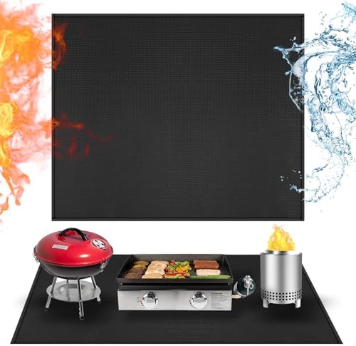Heat Resistant Mats for Countertop fits Tabletop Grill, 36x30x0.04in, Black