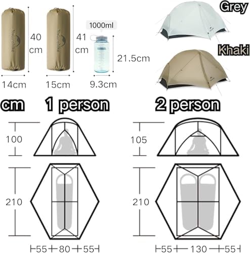 Naturehike Mongar 2 Person Ultralight Backpacking Tent for Camping
