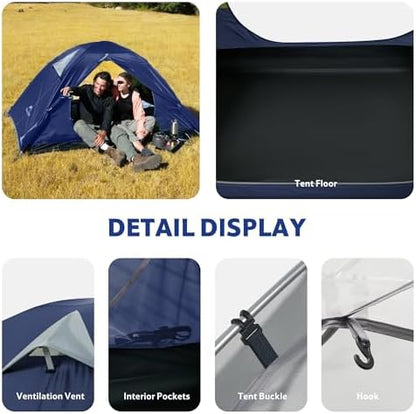 Naturehike Bleik-A 2-3 Person Camping Tent, Waterproof Double Layer Lightweight Backpacking Tents for Camping