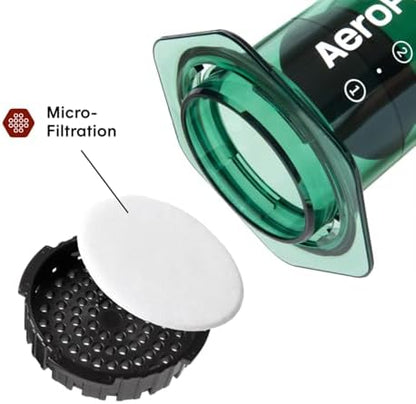 AeroPress Clear Green Coffee Press, French Press, Pour-Over & Espresso Style