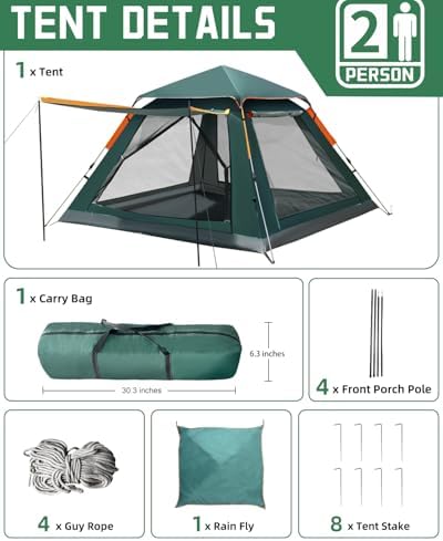 2/4 Person Instant Camping Tent 30s Quick Setup Waterproof Outdoor Tent
