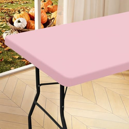 homing Rectangle Table Cloth Cover 8 Foot Pink Elastic Fitted Tablecloth