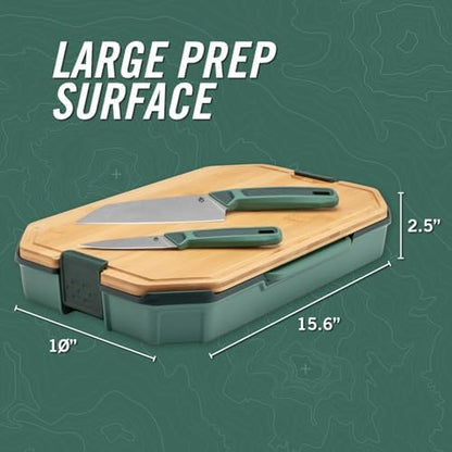 Gerber Gear ComplEAT Cutting Board Set - Cutting Board Kit with Polypropylene & Bamboo Cutting Boards - Features Paring Knife & Chef's Knife in Nesting Design