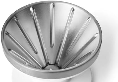 YETI Pour Over Coffee Maker Accessory Ramblers, Designed for Perfect Coffee Extraction Anywhere, Stainless Steel, fits any V60 Filter, White