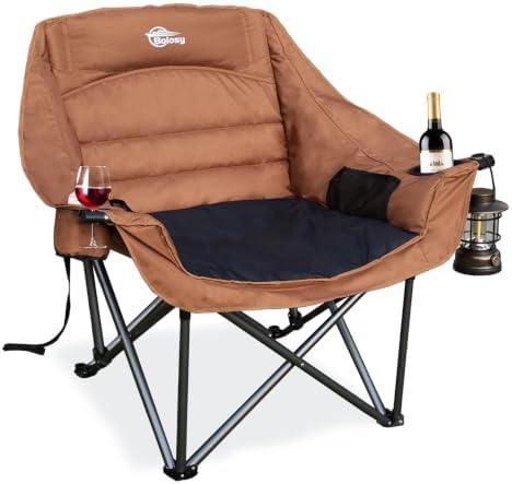 Oversized Camping Chairs for Adults Heavy Duty Folding Lawn Chair