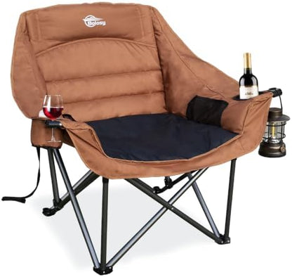Oversized Camping Chairs for Adults Heavy Duty Folding Lawn Chair