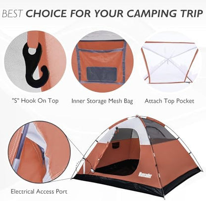 Camping Tent, Waterproof 2/3/4 Person Tents for Camping, Lightweight Easy Set Up Outdoor Hiking Tent Backpacking Tent with Carry Bag, Backpack Tent Suit for Family Beach Hiking Travel
