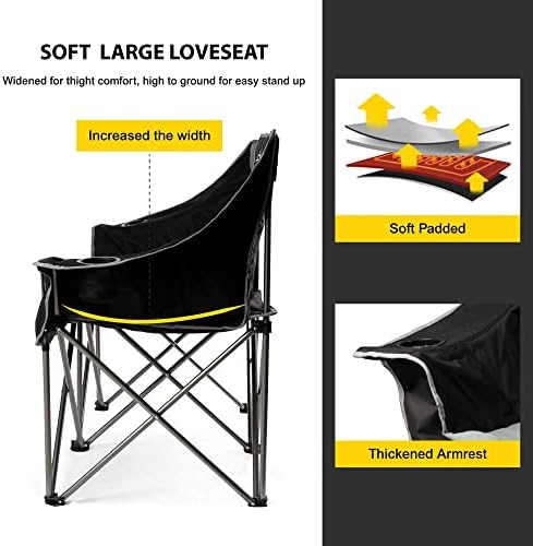 FAIR WIND Oversized Fully Padded Camping Double Chair Folding Loveseat