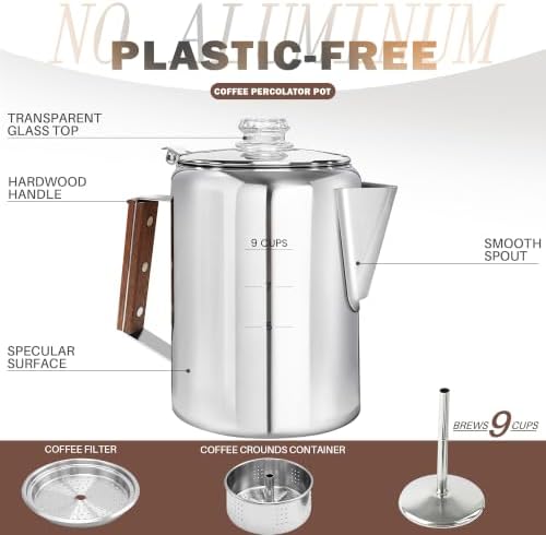 9 Cup Stainless Steel Coffee Percolator