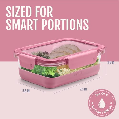 Ello Duraglass Refresh 3.4 Cup Meal Prep Containers, 10 Pc, Dusk Delight, (Pack of 2)