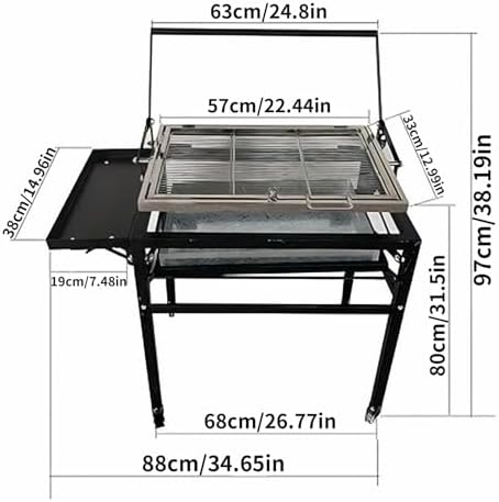Flip Charcoal Grill, 360° Rotating BBQ for Outdoor Camping