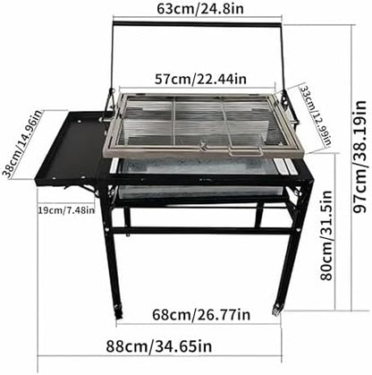 Flip Charcoal Grill, 360° Rotating BBQ for Outdoor Camping
